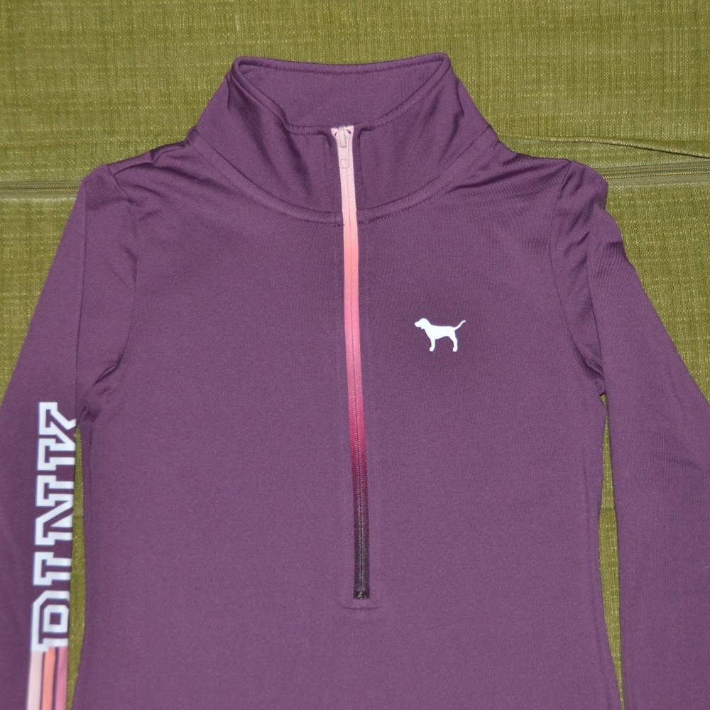 VS PINK Ultimate Fleece Lined Deep Half Zip